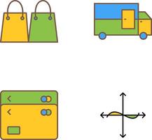 shipment and shopping bag Icon vector