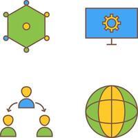 nodes and network setting Icon vector