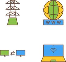 torre y mundo amplio web icono vector