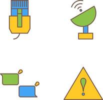 internet cable and satellite Icon vector