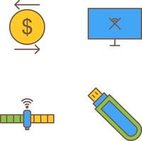transaction and disconnected network Icon vector