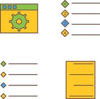 settings and numbered lists Icon vector