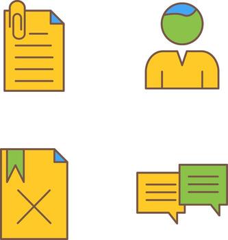 attachment and user Icon vector