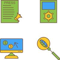 prensa lanzamientos y administración icono vector