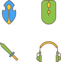 Game Character and Mouse Icon vector