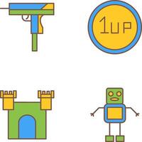 Gun and 1UP Icon vector