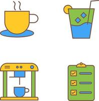 hot coffee and whiskey sour Icon vector