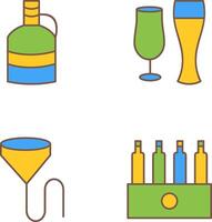 moon shine and beer glasses Icon vector