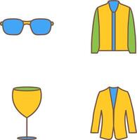 Glasses and Jacket Icon vector