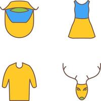 Beard and Moustache and Dress Icon vector