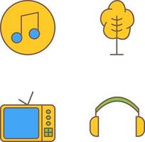 música jugador y árbol icono vector