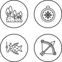 Forest and Compass Icon vector