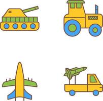 Tank and Tractor Icon vector