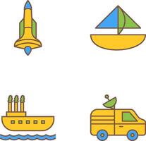 Rocket and Small Yacht Icon vector