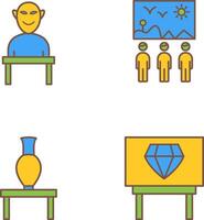 Human Sculpture and Viewing Icon vector