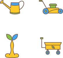 Watering tool and Lawn Mower Icon vector