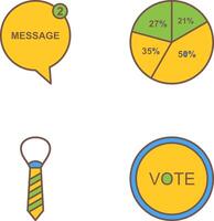 Message Bubbles and Pie Chart Icon vector