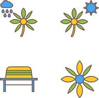 Flower with rain and Flower Icon vector