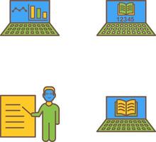 Online Stats and Online Study Icon vector