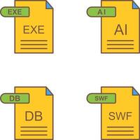 AI and EXE Icon vector