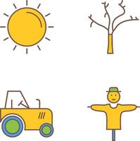 Sun and Tree Icon vector
