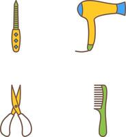 Nail File and Hair Dryer Icon vector