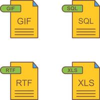 GIF and SQL Icon vector