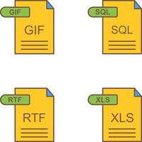 gif y sql icono vector