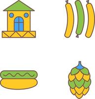 House and Hot Sausage Icon vector