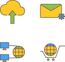 Upload to Cloud and Message Settings Icon vector