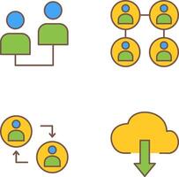 Connected Profiles and relation Icon vector