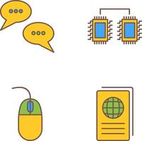 Conversation Bubbles and Processors Connected Icon vector