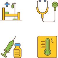 Stethoscope and Hospital Icon vector