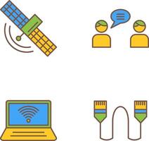 Satellite and Chatting Icon vector