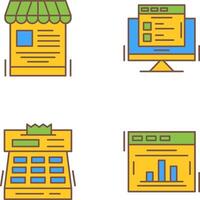 Mobile Shop and Search Product Icon vector