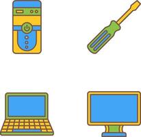 Cpu and Screw driver Icon vector