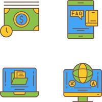 Time is Mony and Faq Icon vector