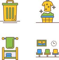 Trash Can and Laundary Icon vector