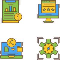 financiero analítica y página web icono vector