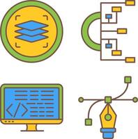 Layers and Flowchart Icon vector