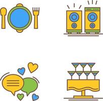 banquete y música icono vector