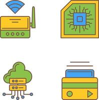 Wifi Router and Chip Icon vector