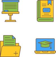 tablero y libro icono vector