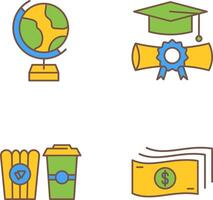 Globe and Graduation Icon vector
