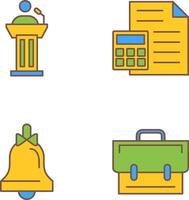 Podium and CalculatorSnack and Money Icon vector