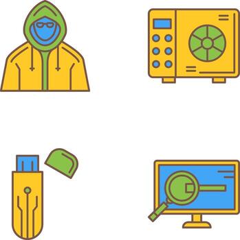 Safe Box and Hacker Icon vector