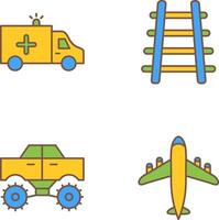 Ambulance and Train tack Icon vector