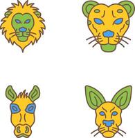 Lion and Cheetah Icon vector