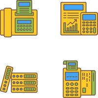 fax y calculador icono vector