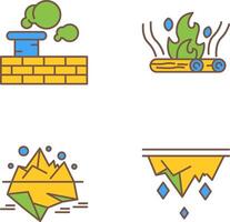 Chimney and Bonfire Icon vector